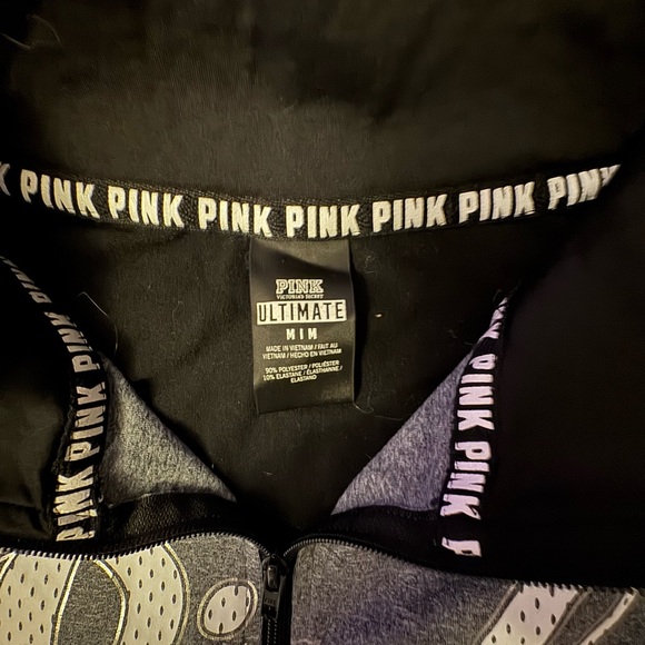 Gray and Black Quarter-Zip Pullover by VS PINK - Picture 3 of 7